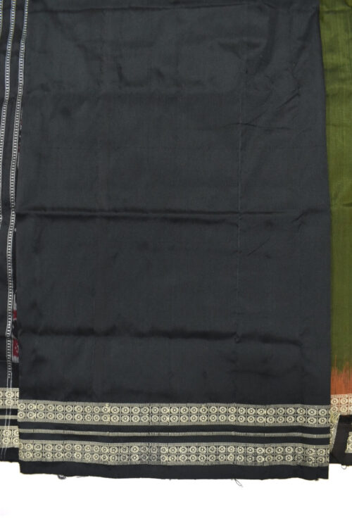 Deep Olive Colour Sambalpuri Handloom Silk Saree Sambalpuri Handloom Item