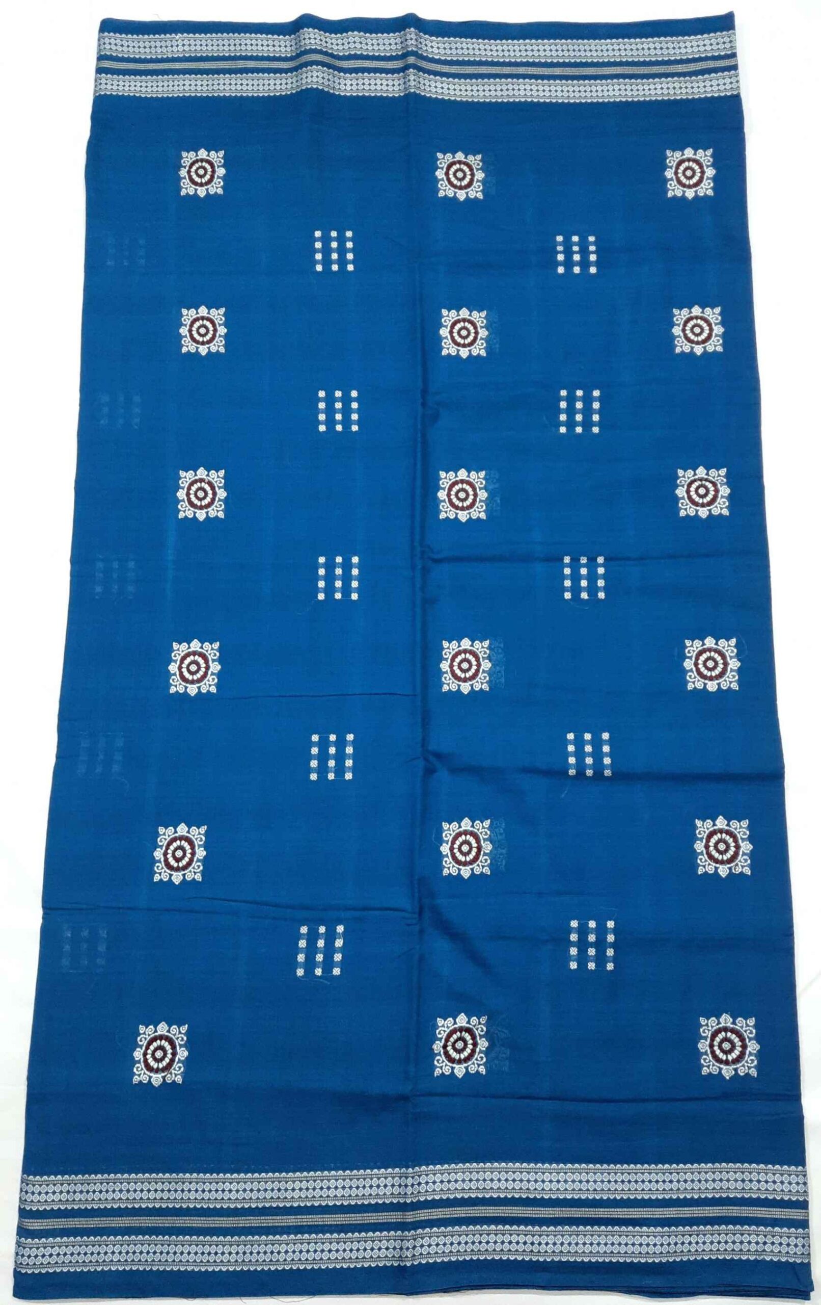 Sky Colour Sambalpuri Handloom Cotton Saree - Image 2