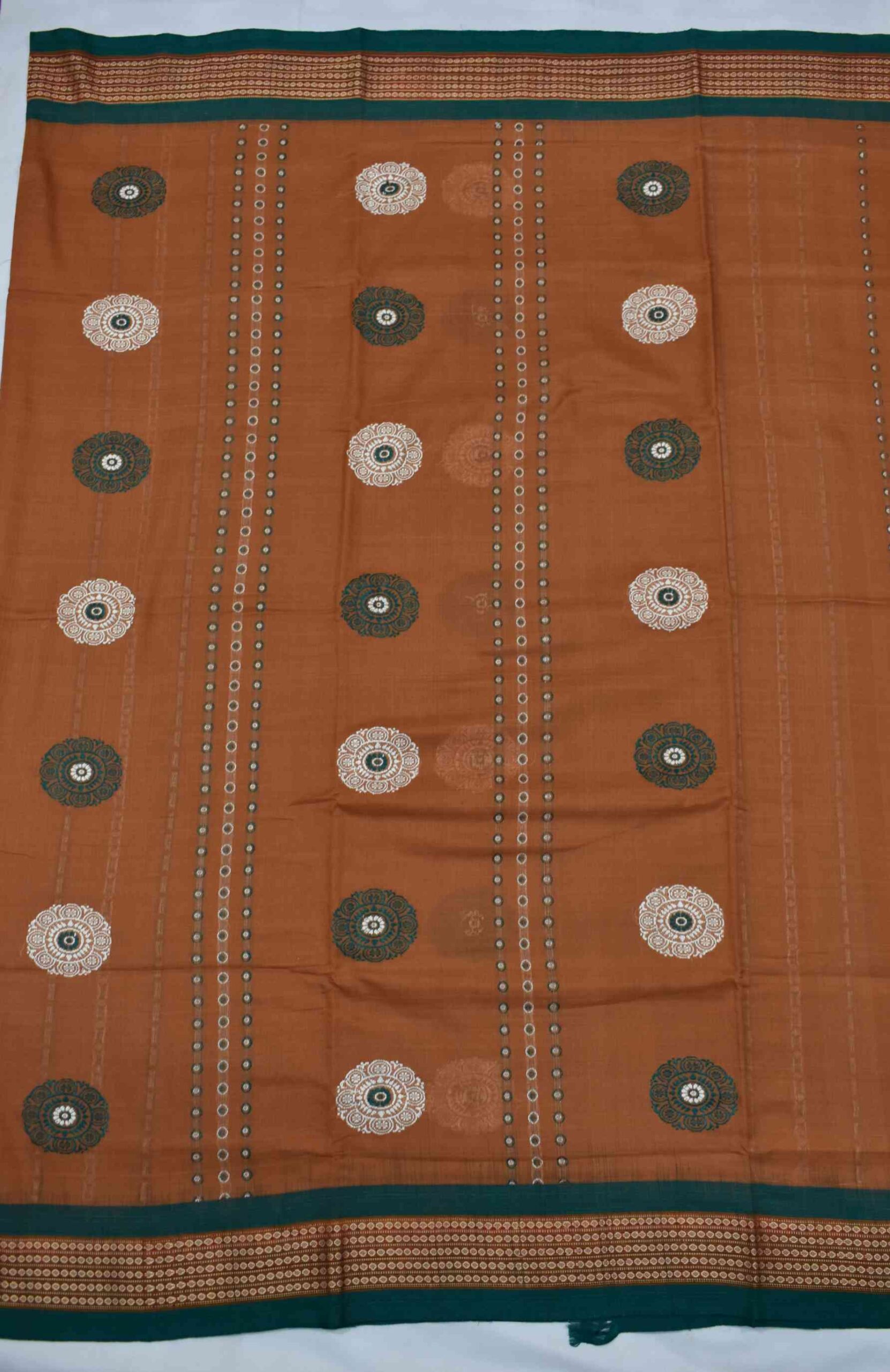 Brown Colour Sambalpuri Handloom Cotton Bomkai Saree