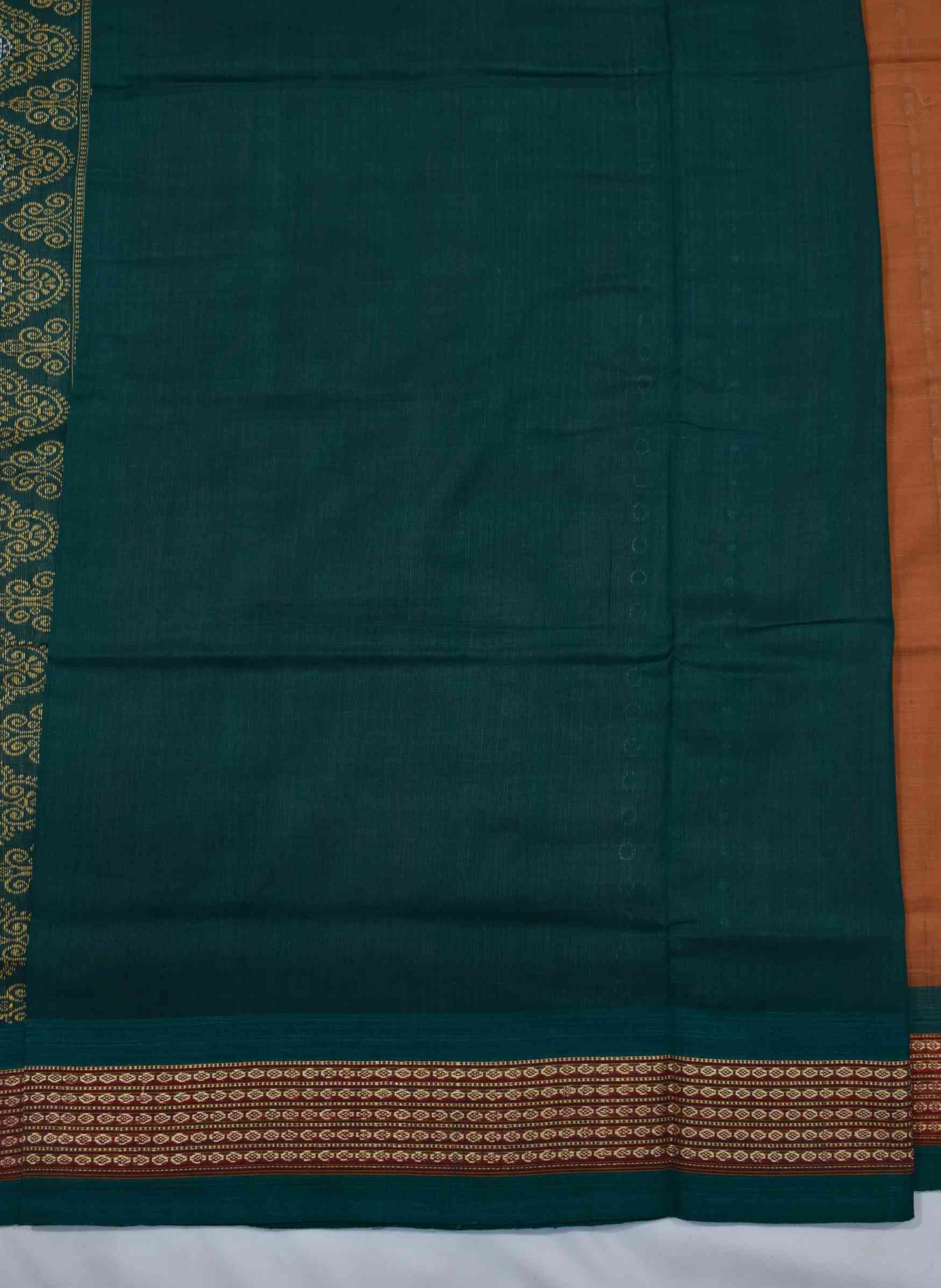 Brown Colour Sambalpuri Handloom Cotton Bomkai Saree - Image 5