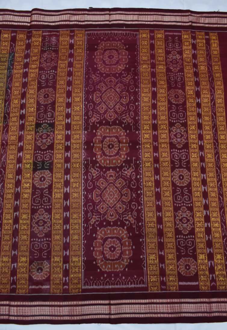 Silver Colour Pasapali Design Sambalpuri Handloom Cotton Saree - Image 2