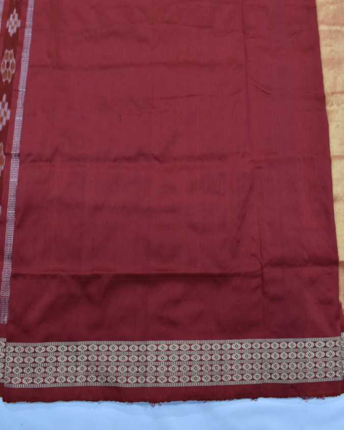 Deco Peach Colour Sambalpuri Handloom Silk Saree - Image 5