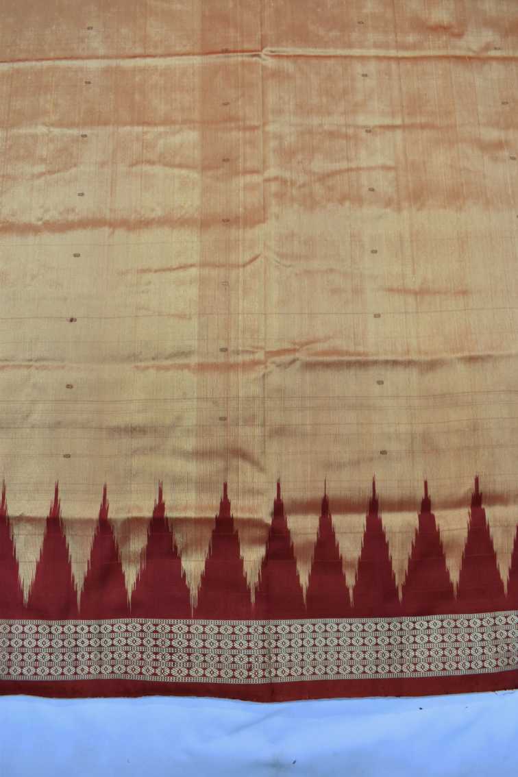 Deco Peach Colour Sambalpuri Handloom Silk Saree - Image 6