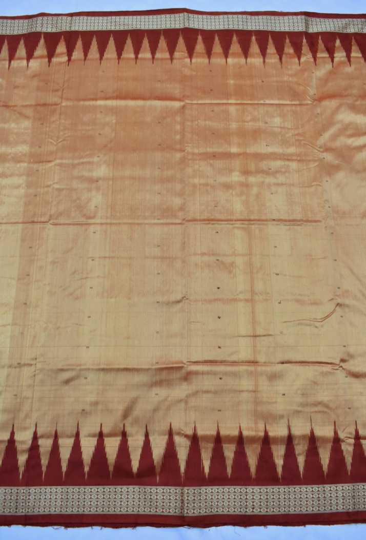 Deco Peach Colour Sambalpuri Handloom Silk Saree