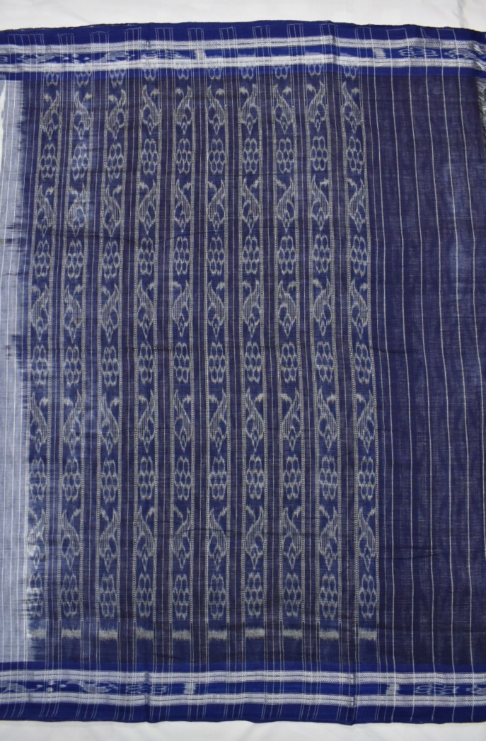 White Colour Sambalpuri Handloom Cotton Saree - Image 2