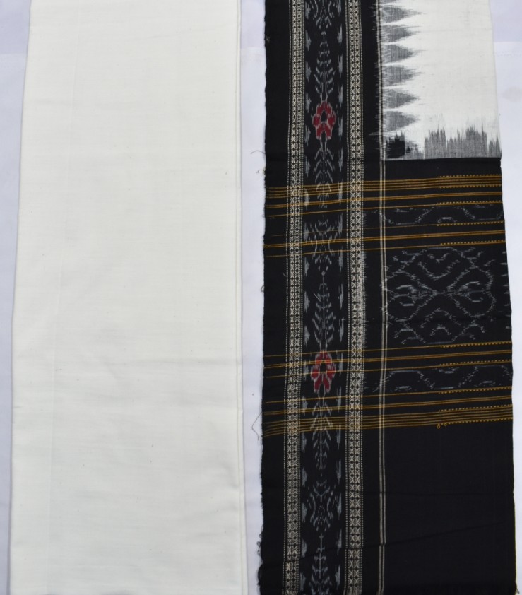 Fabscraft Nuapatana and Sambalpuri Handloom Ikat Cotton Unstitched Salwar Suit  Dress Material