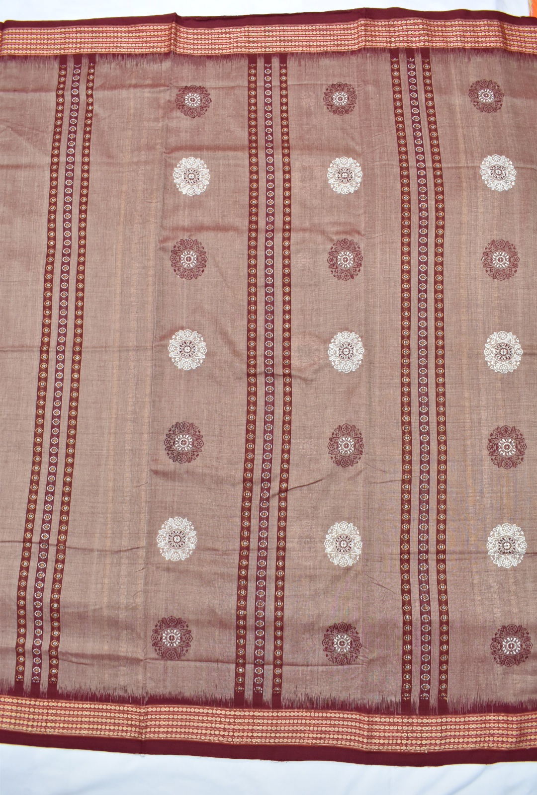 Lite Colour Sambalpuri Handloom Cotton Bomkai Saree