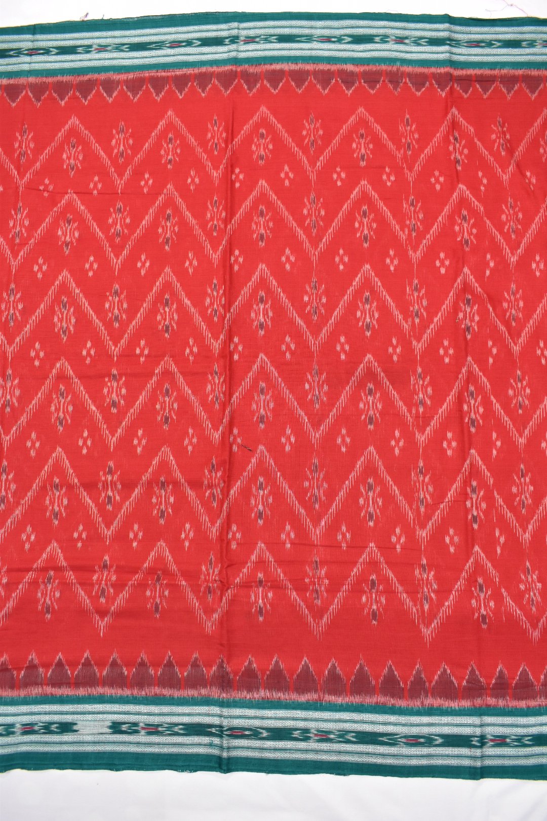 Red Colour Sambalpuri Handloom Cotton Saree