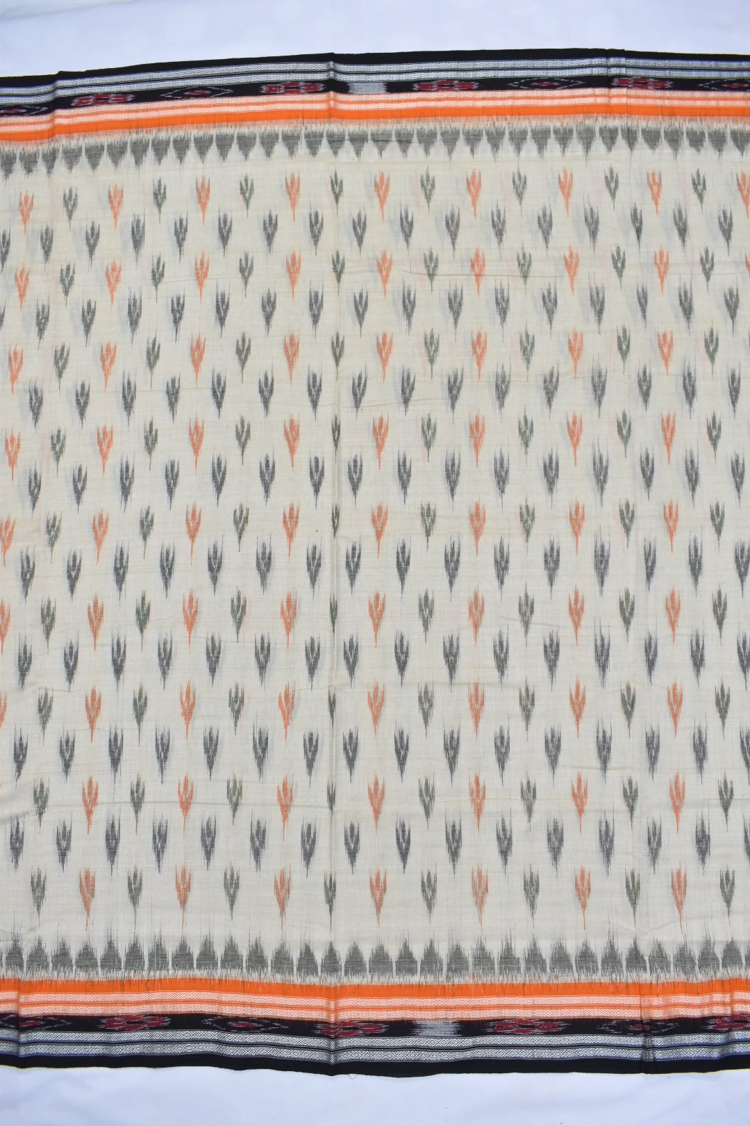 Cream Colour Sambalpuri Handloom Cotton Saree