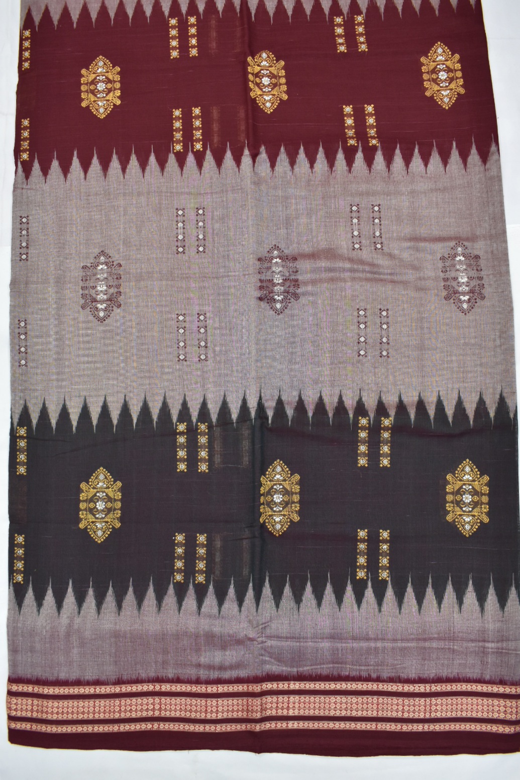 Multi Colour Sambalpuri Handloom Cotton Bomkai Saree - Image 5
