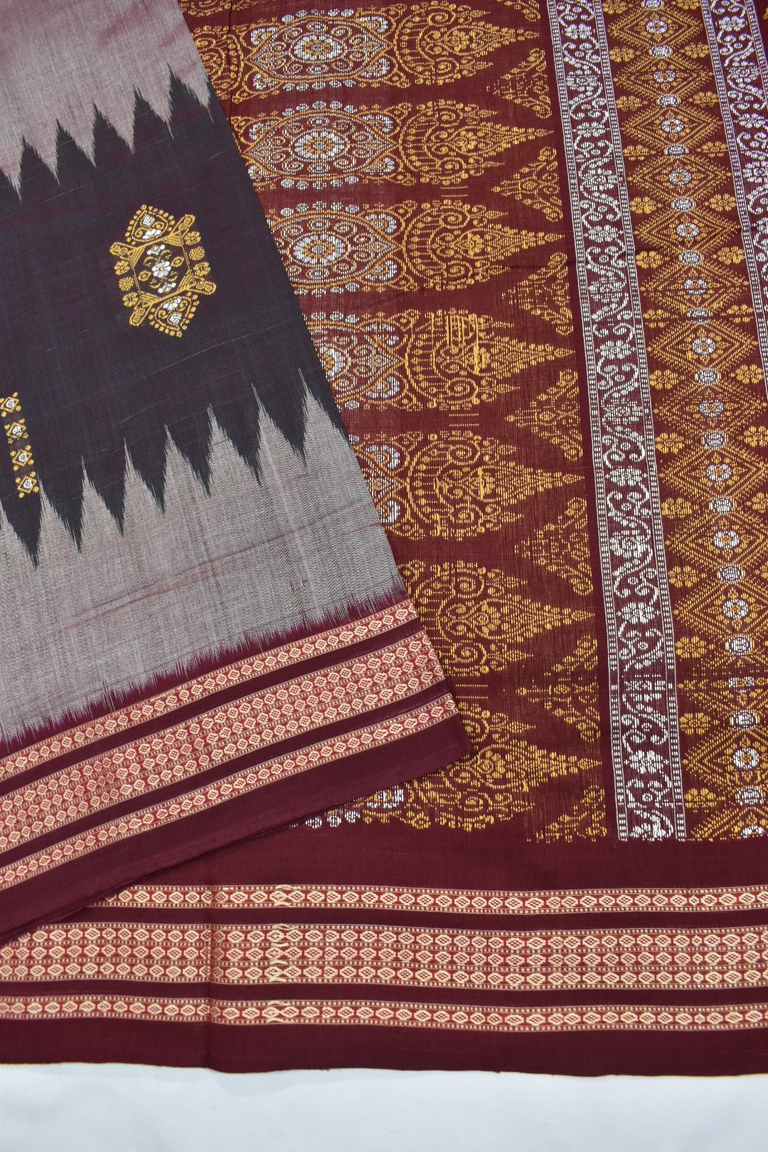Multi Colour Sambalpuri Handloom Cotton Bomkai Saree - Image 4