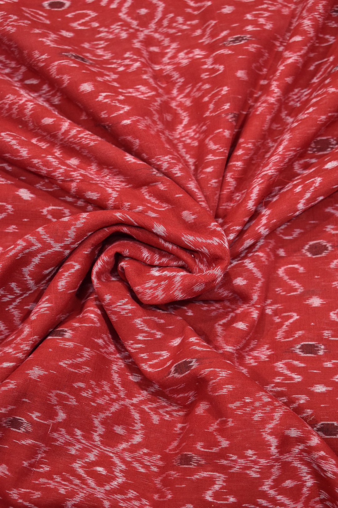 Red Colour Sambalpuri Handloom Cotton Fabrics - Image 3