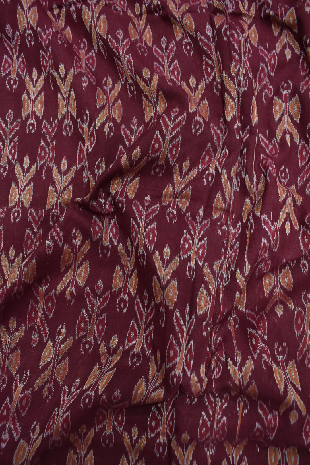 Maroon Colour Sambalpuri Handloom Cotton Fabrics