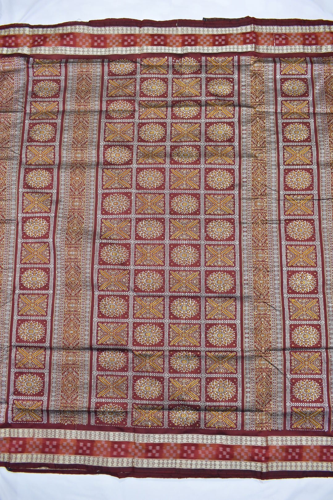 Blue Colour Pasapali Border Sambalpuri Handloom Bomkai Silk Saree