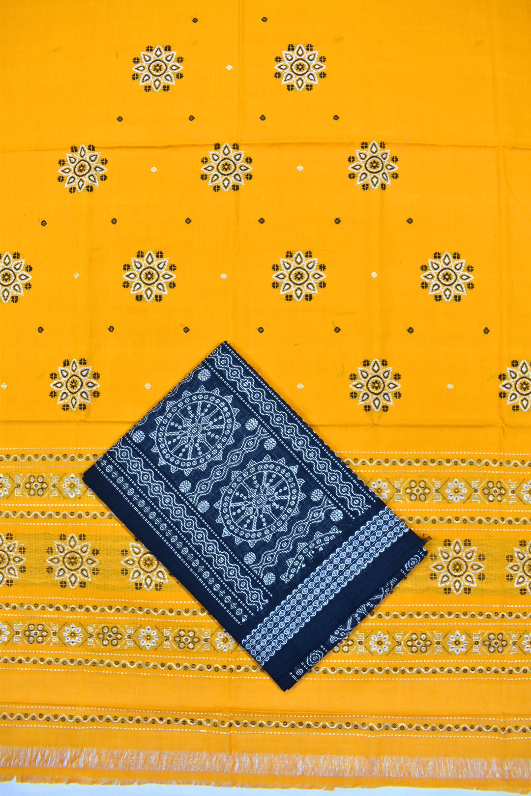 YellowColour Sambalpuri Handloom Cotton Bomkai Dress Materials