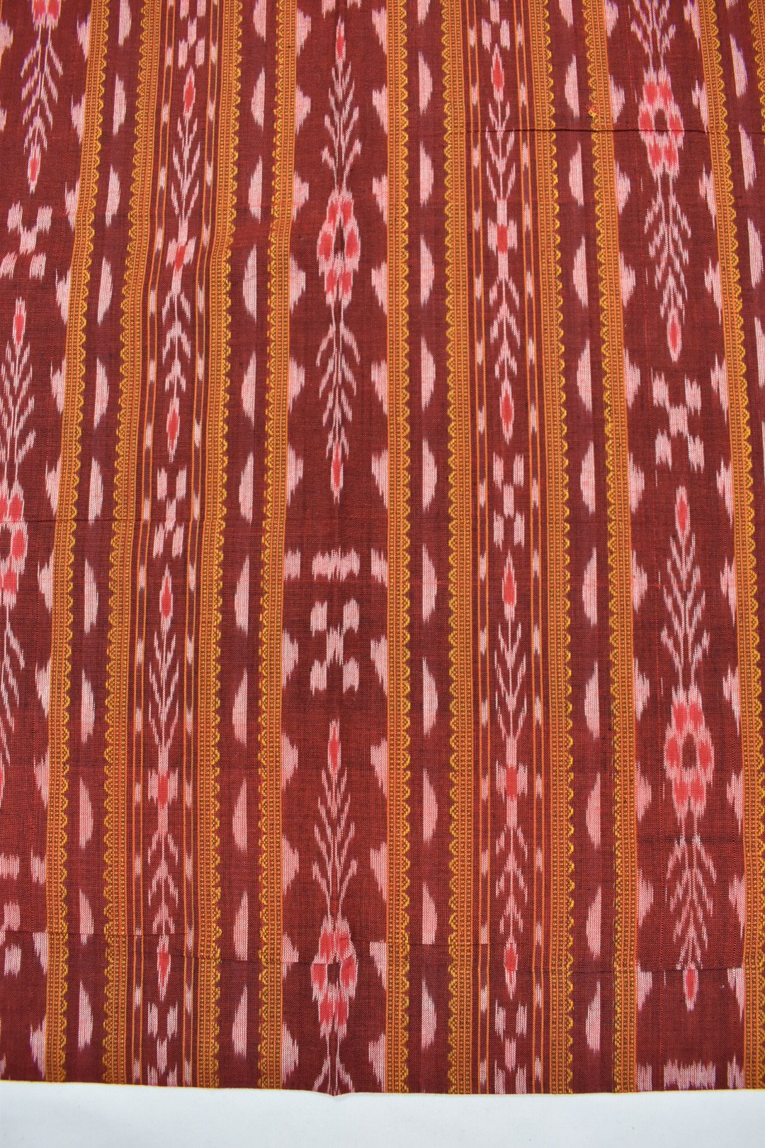 Maroon Colour Sambalpuri Handloom Cotton Dress Materials - Image 3