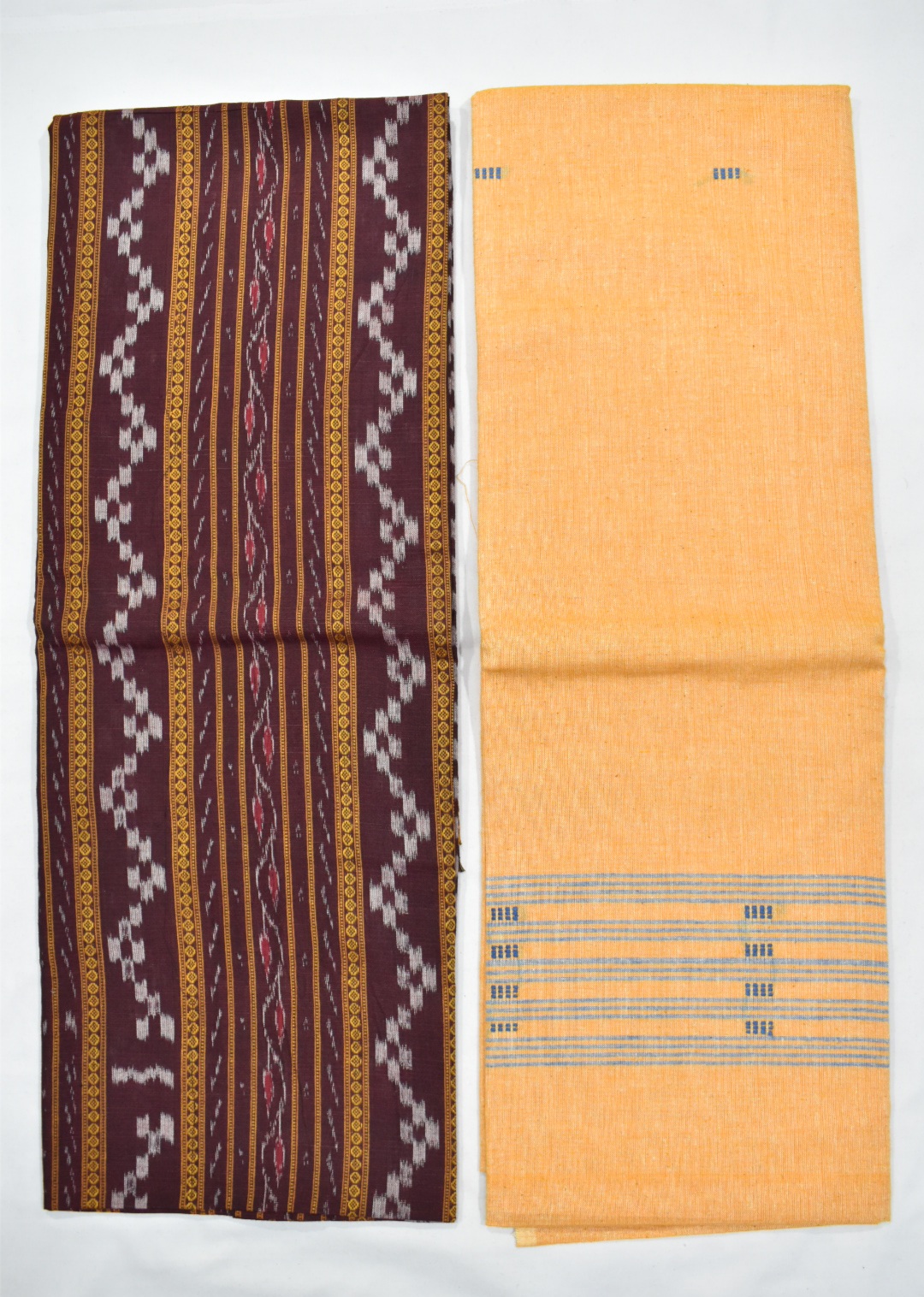 Darkmaroon Colour Sambalpuri Handloom Cotton Dress Materials - Image 2