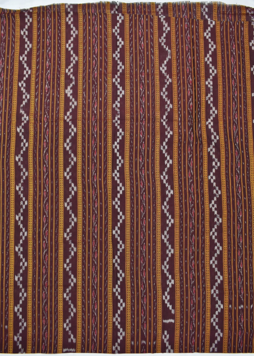 Darkmaroon Colour Sambalpuri Handloom Cotton Dress Materials - Image 4