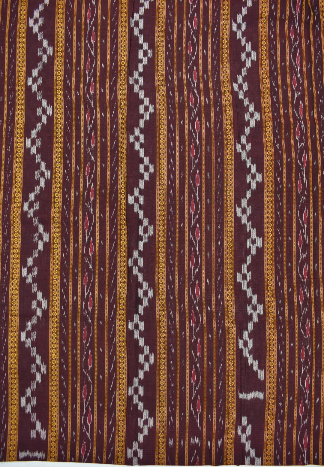Darkmaroon Colour Sambalpuri Handloom Cotton Dress Materials - Image 3