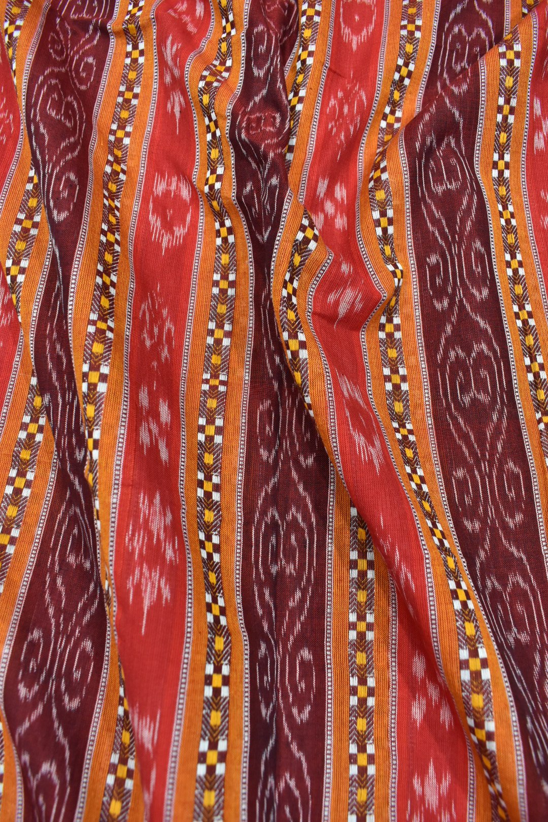 Red Colour Sambalpuri Handloom Cotton Dress Materials - Image 6