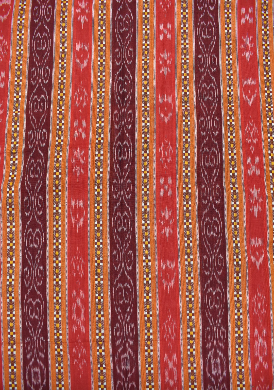 Red Colour Sambalpuri Handloom Cotton Dress Materials - Image 3