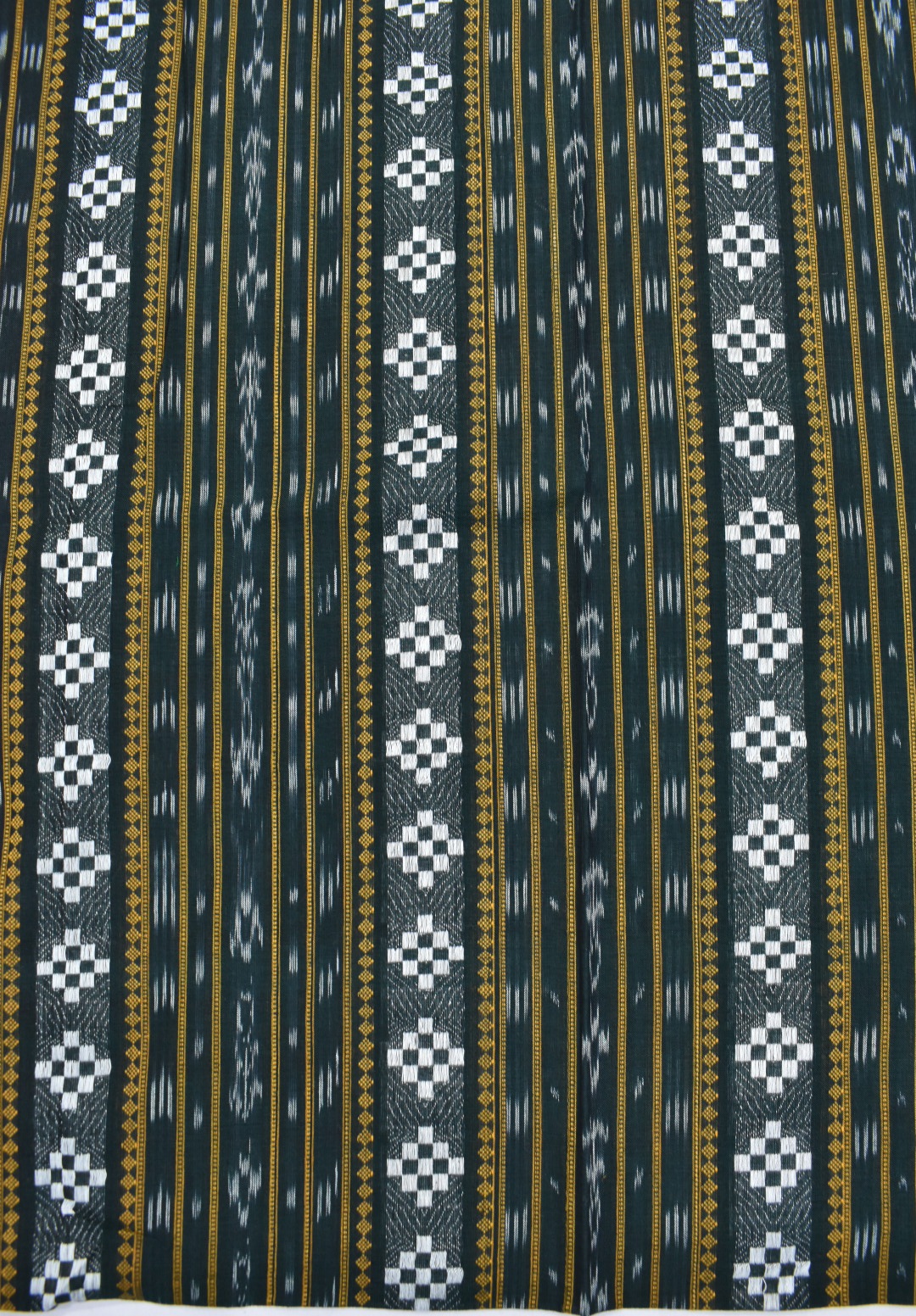 Bottlegreen Colour Sambalpuri Handloom Cotton Dress Materials - Image 3