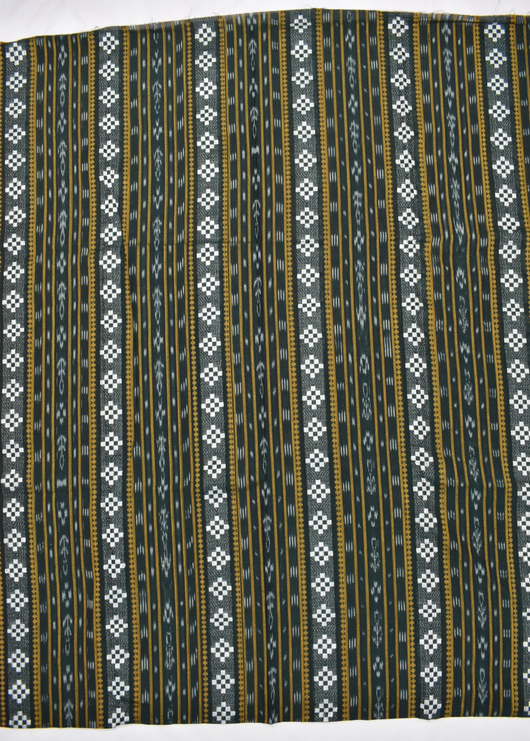Bottlegreen Colour Sambalpuri Handloom Cotton Dress Materials - Image 4