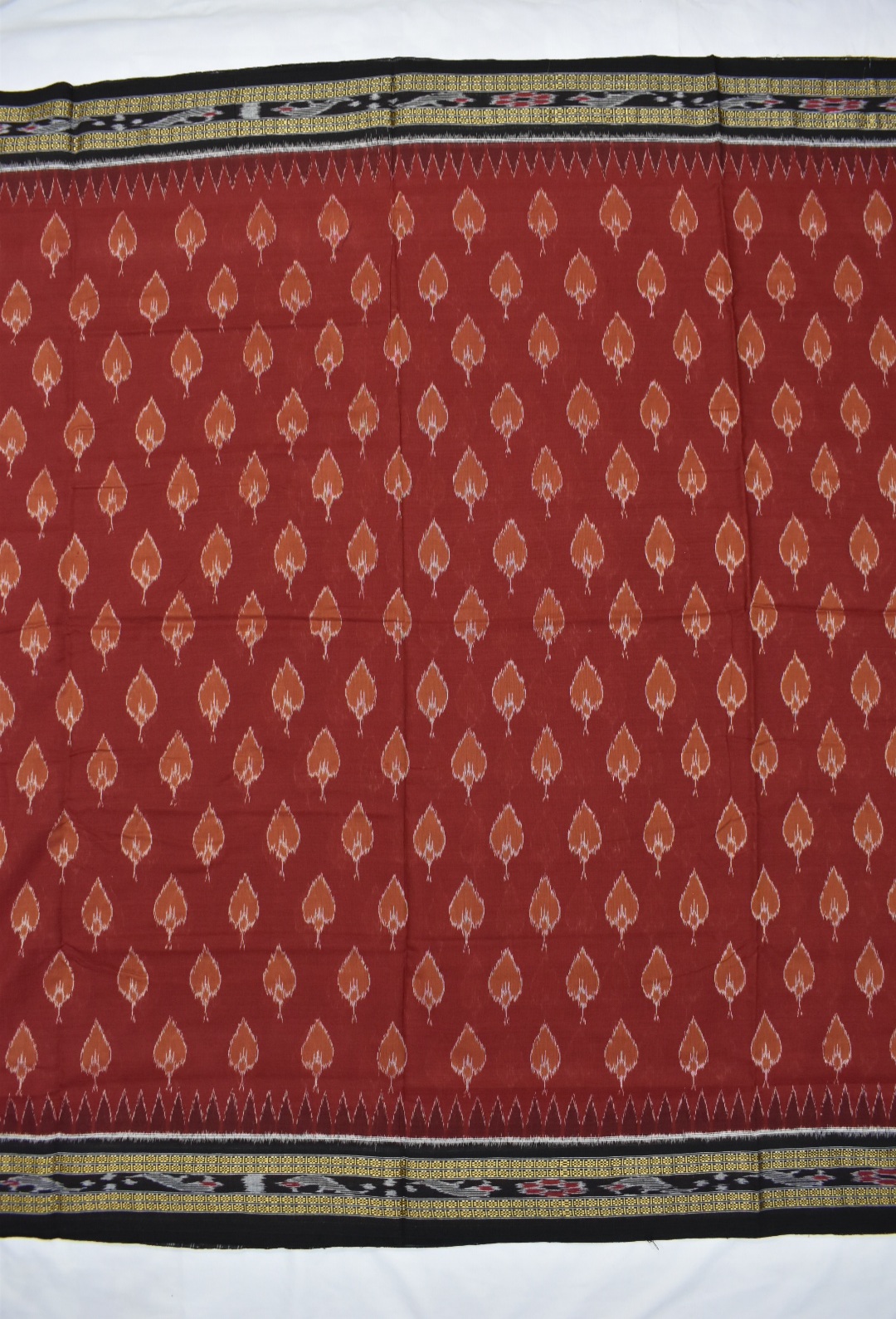 Maroon Colour Sambalpuri Handloom Cotton Saree
