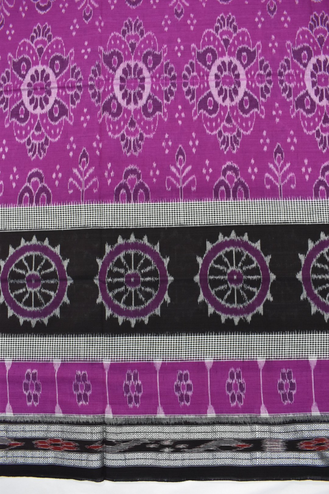 Rani Colour Sambalpuri Handloom Cotton Saree - Image 4