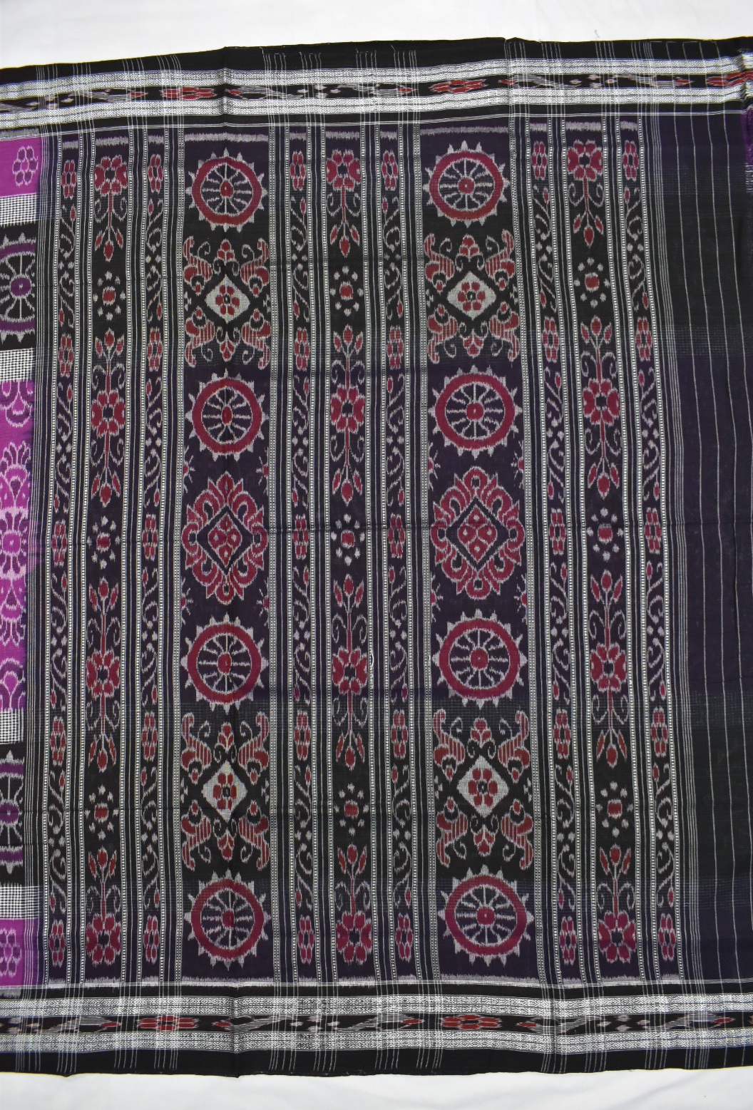 Rani Colour Sambalpuri Handloom Cotton Saree - Image 2