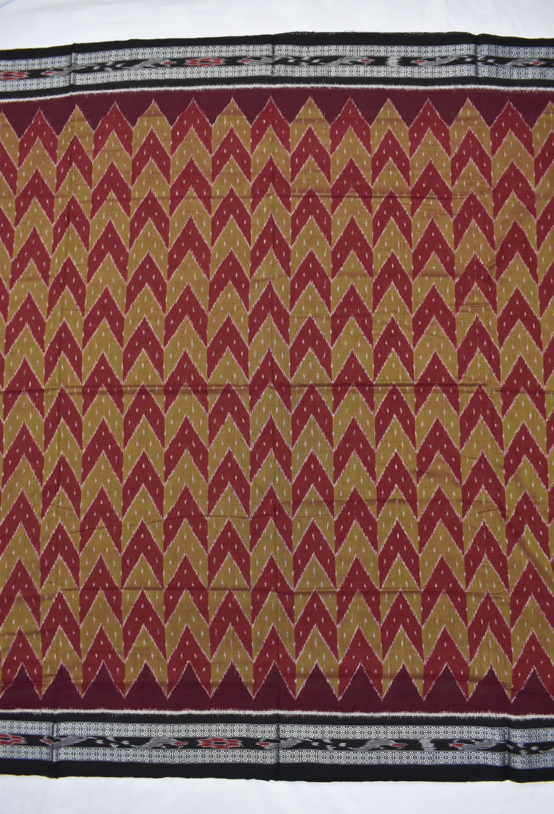 Maroon Colour Sambalpuri Handloom Cotton Saree