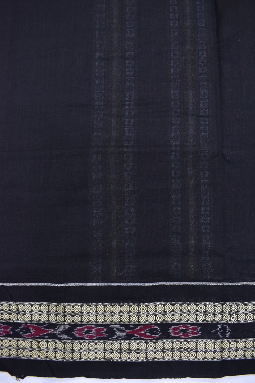 Maroon Sambalpuri Handloom Cotton Bomkai Saree - Image 6