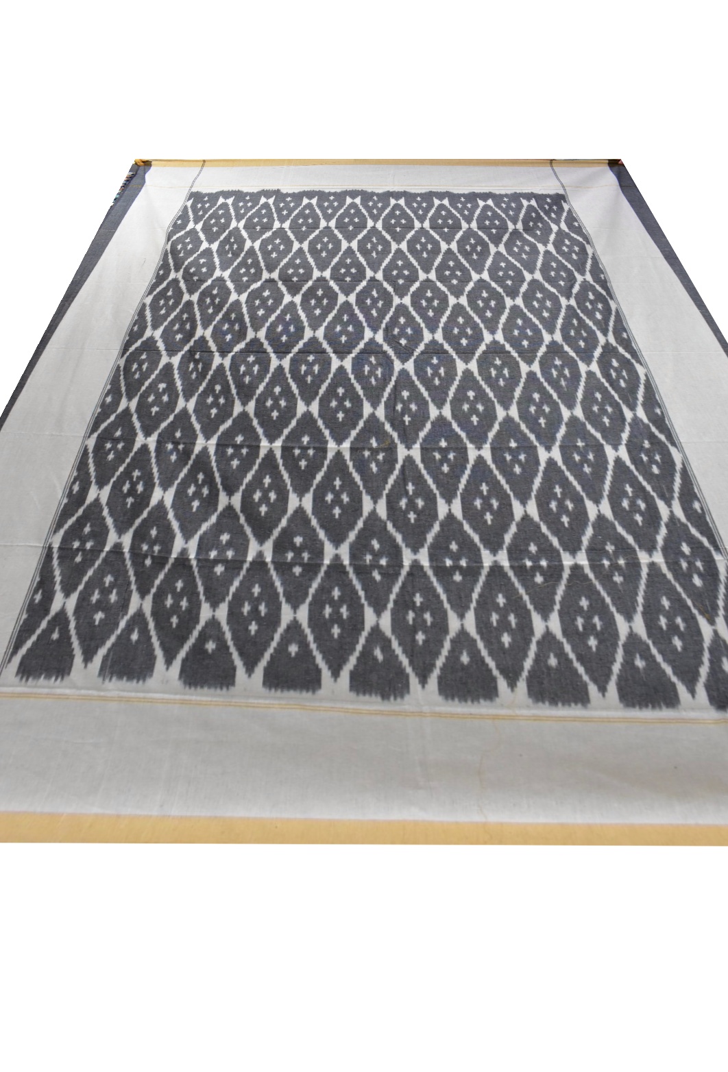 Gray Colour Pochampally Single Cotton Bedsheets