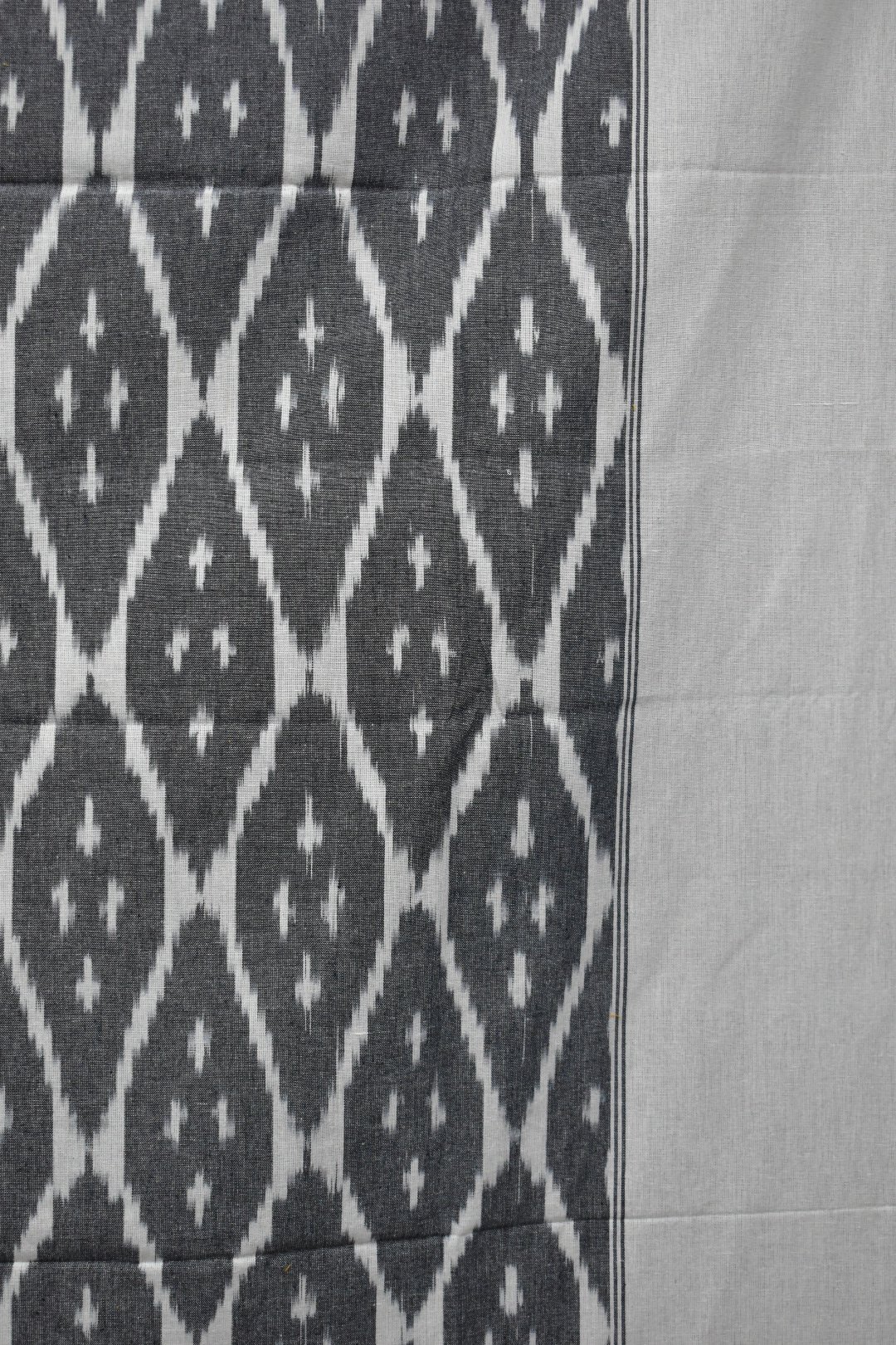 Gray Colour Pochampally Single Cotton Bedsheets - Image 4