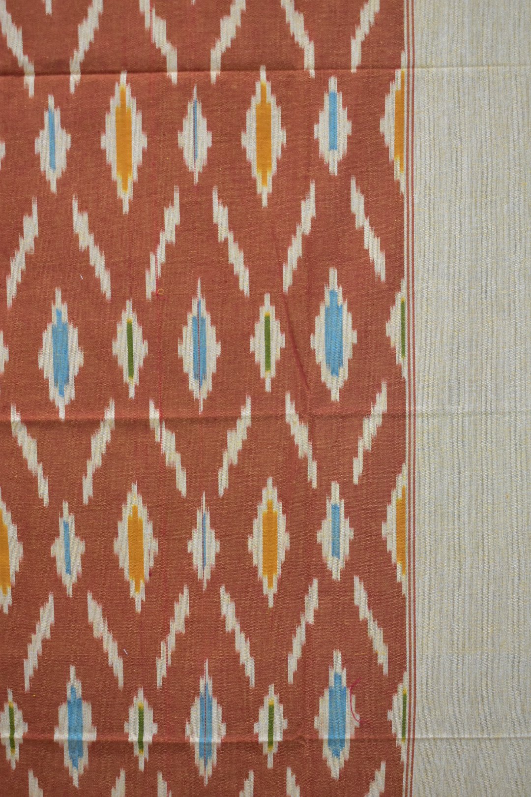 Orange Colour Pochampally Single Cotton Bedsheets - Image 4