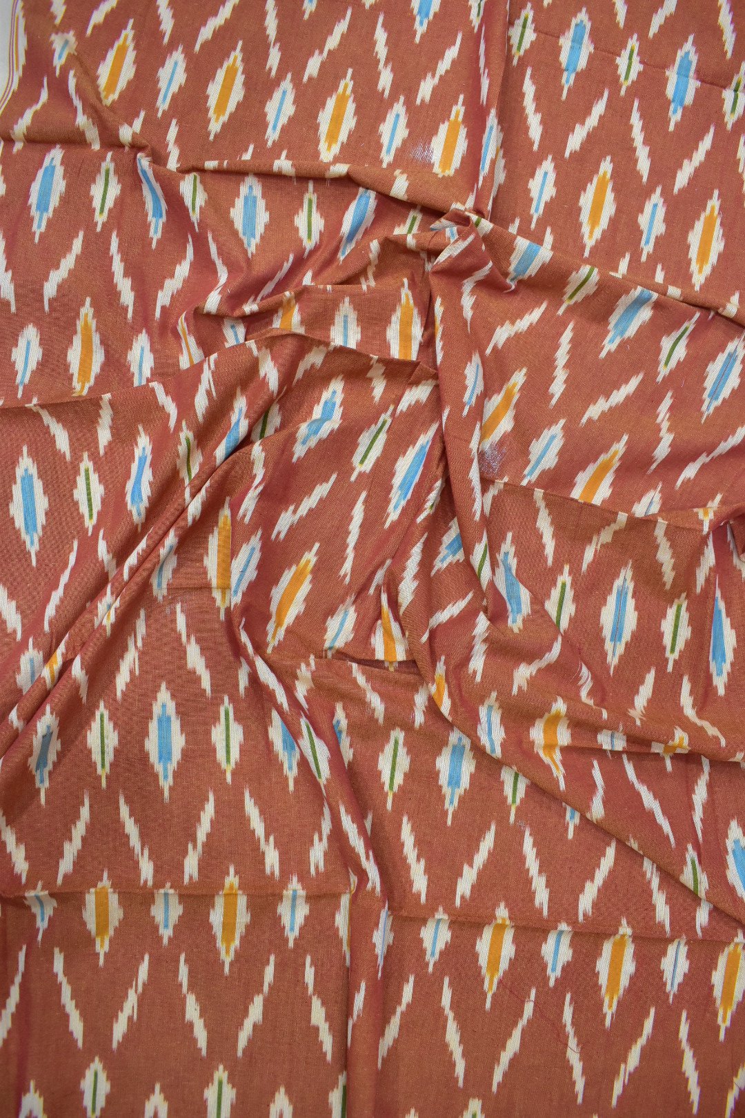 Orange Colour Pochampally Single Cotton Bedsheets - Image 3