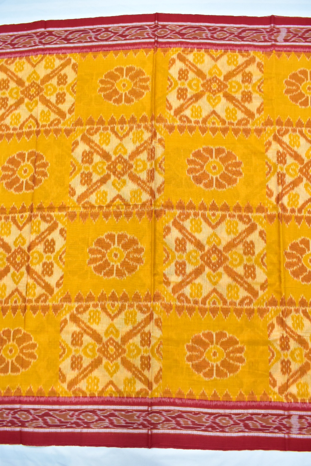 Yellow Colour Sambalpuri Handloom Cotton Saree