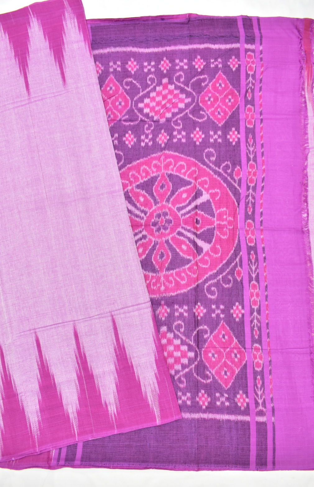 LitePurple Colour Sambalpuri Handloom Cotton Saree - Image 5