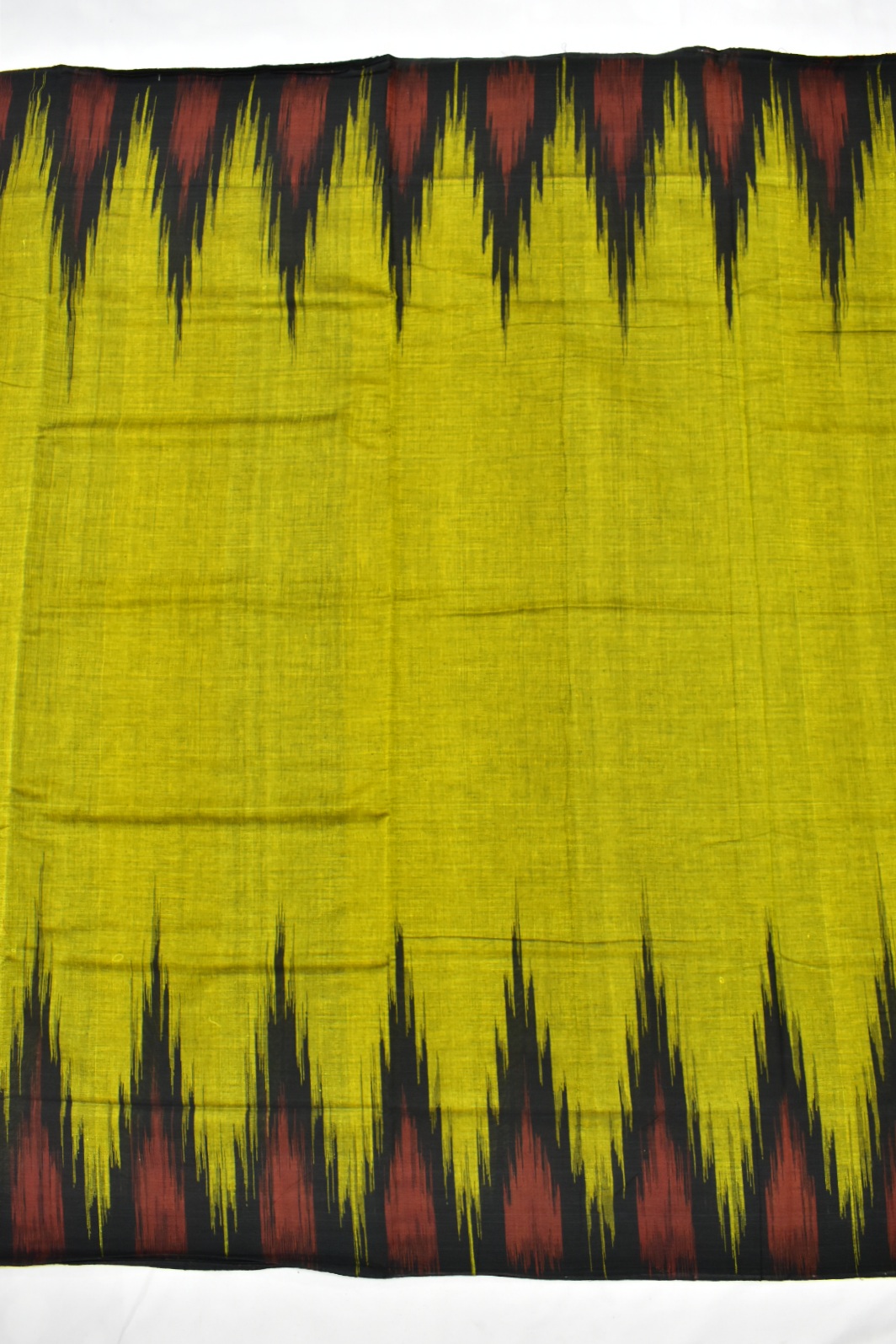 Lime Colour Sambalpuri Handloom Cotton Saree