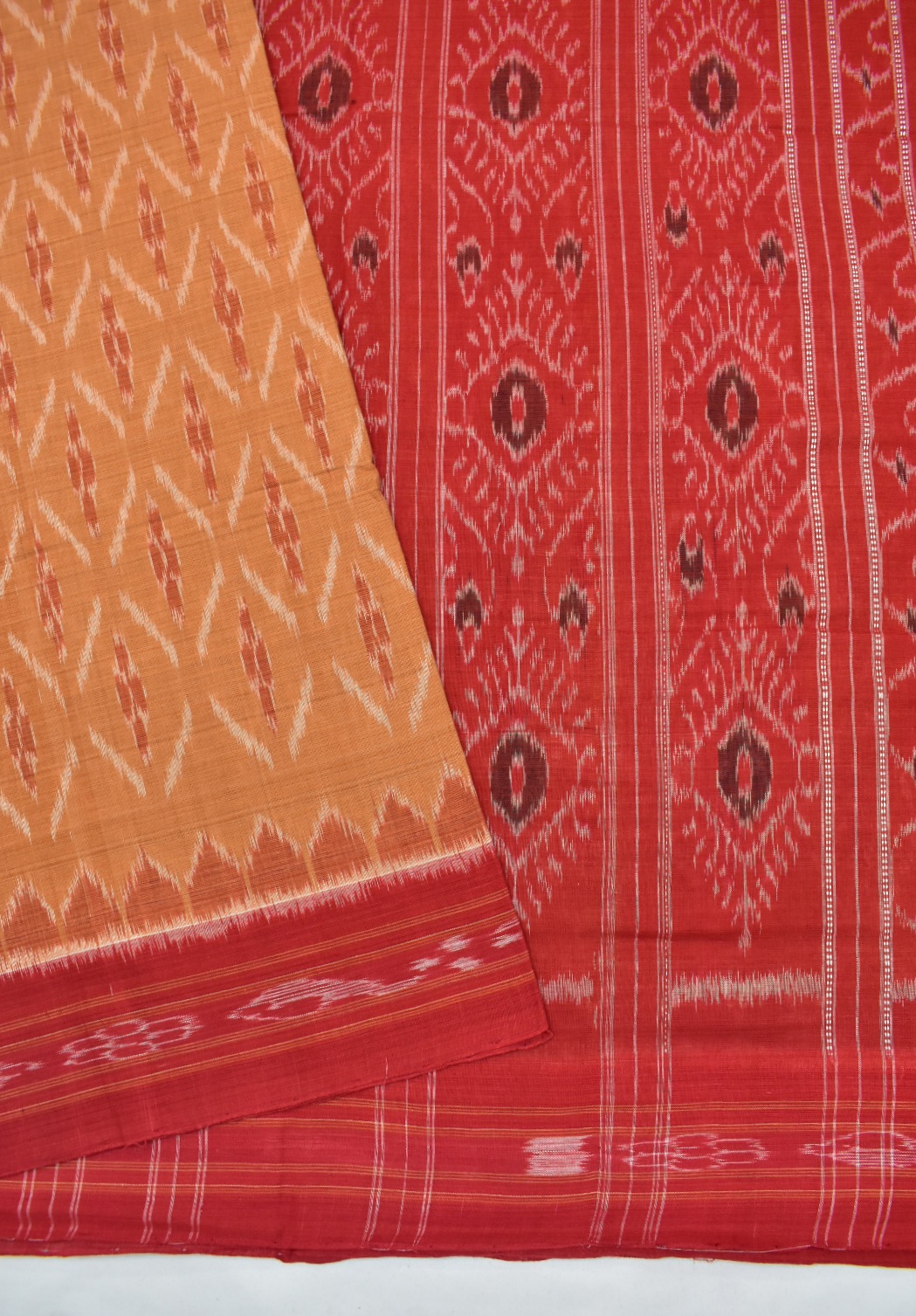 Brown Colour Sambalpuri Handloom Cotton Saree - Image 3