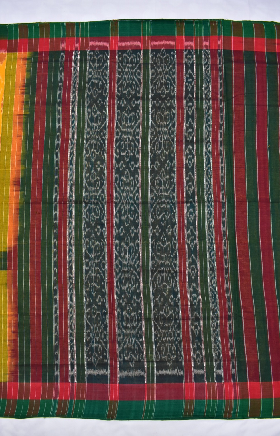 Yellow Colour Sambalpuri Handloom Cotton Saree - Image 2