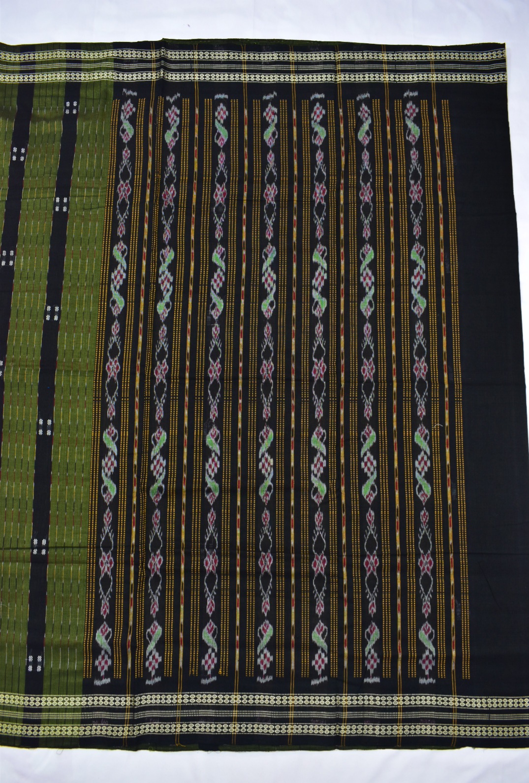 Mahendi Colour Sambalpuri Handloom Cotton Saree - Image 4