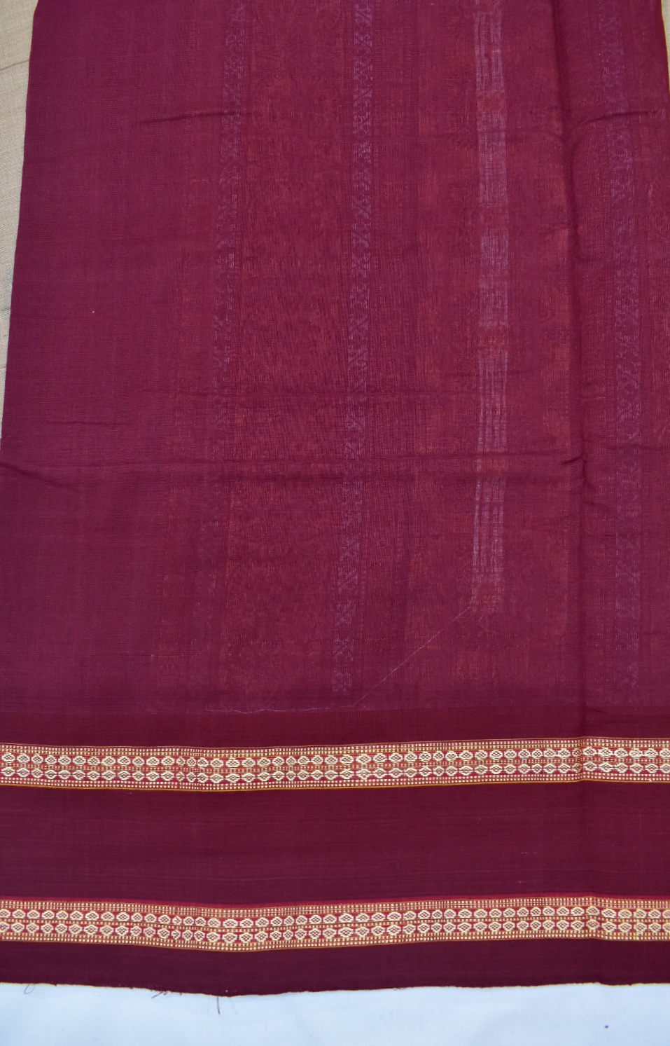 Sandcastle Colour Sambalpuri Handloom Cotton Bomkai Saree - Image 6