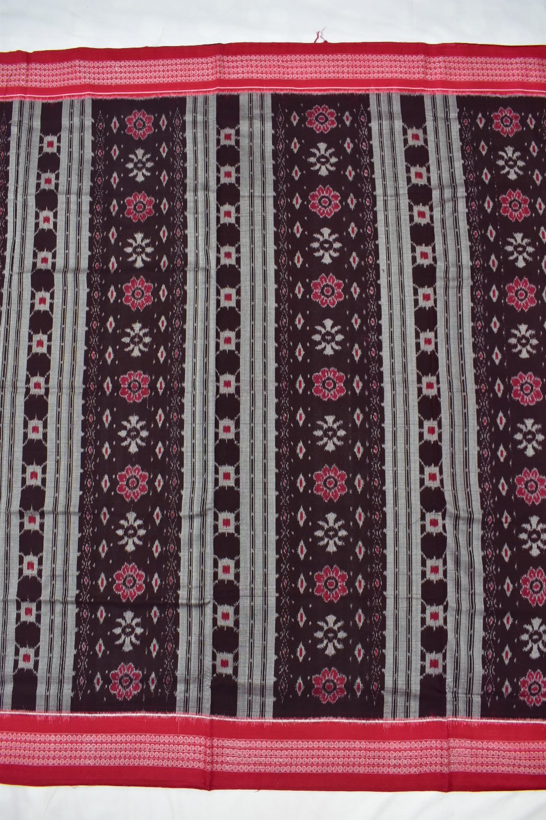 Coffe Colour Sambalpuri Handloom Cotton Bandha Saree