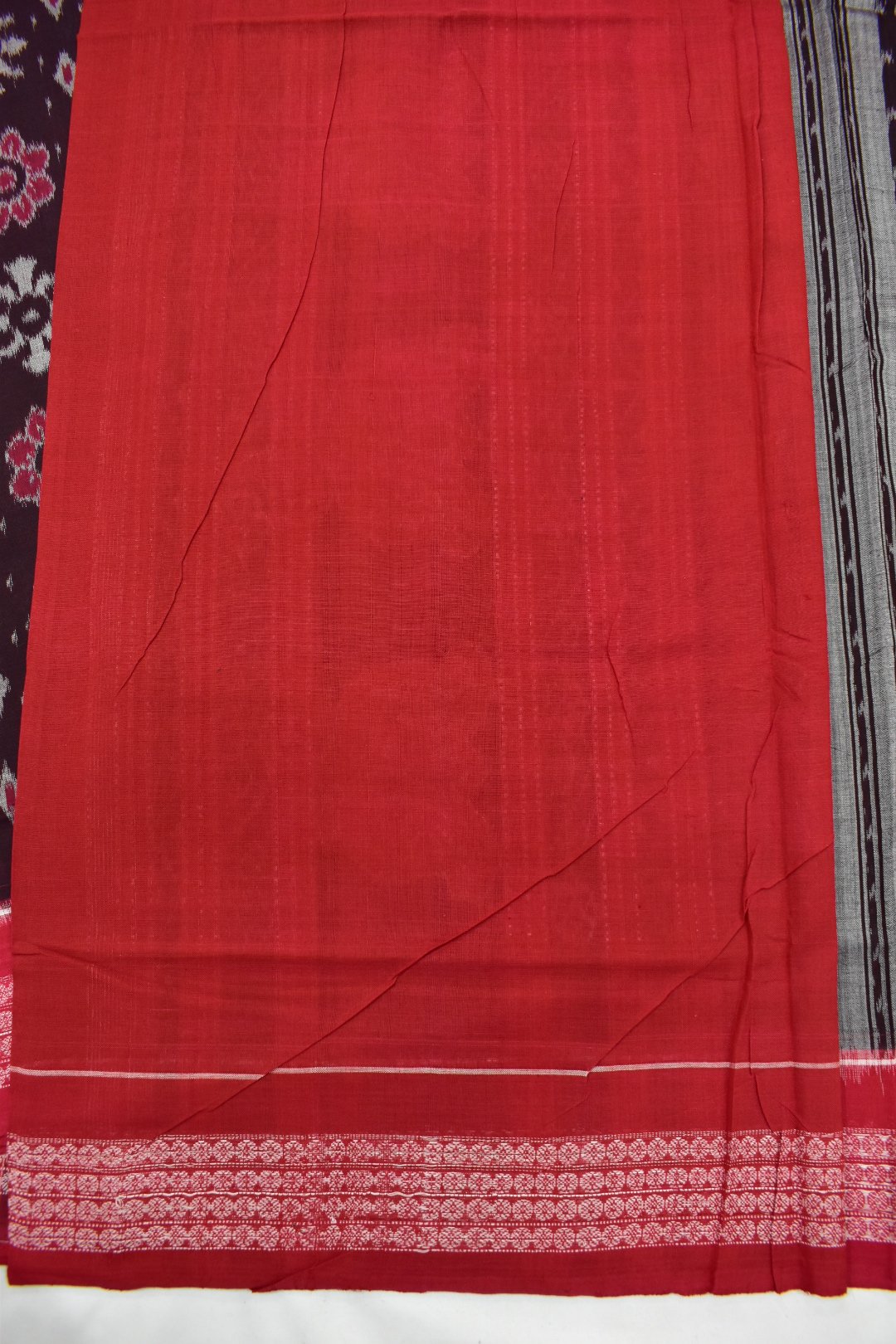 Coffe Colour Sambalpuri Handloom Cotton Bandha Saree - Image 6