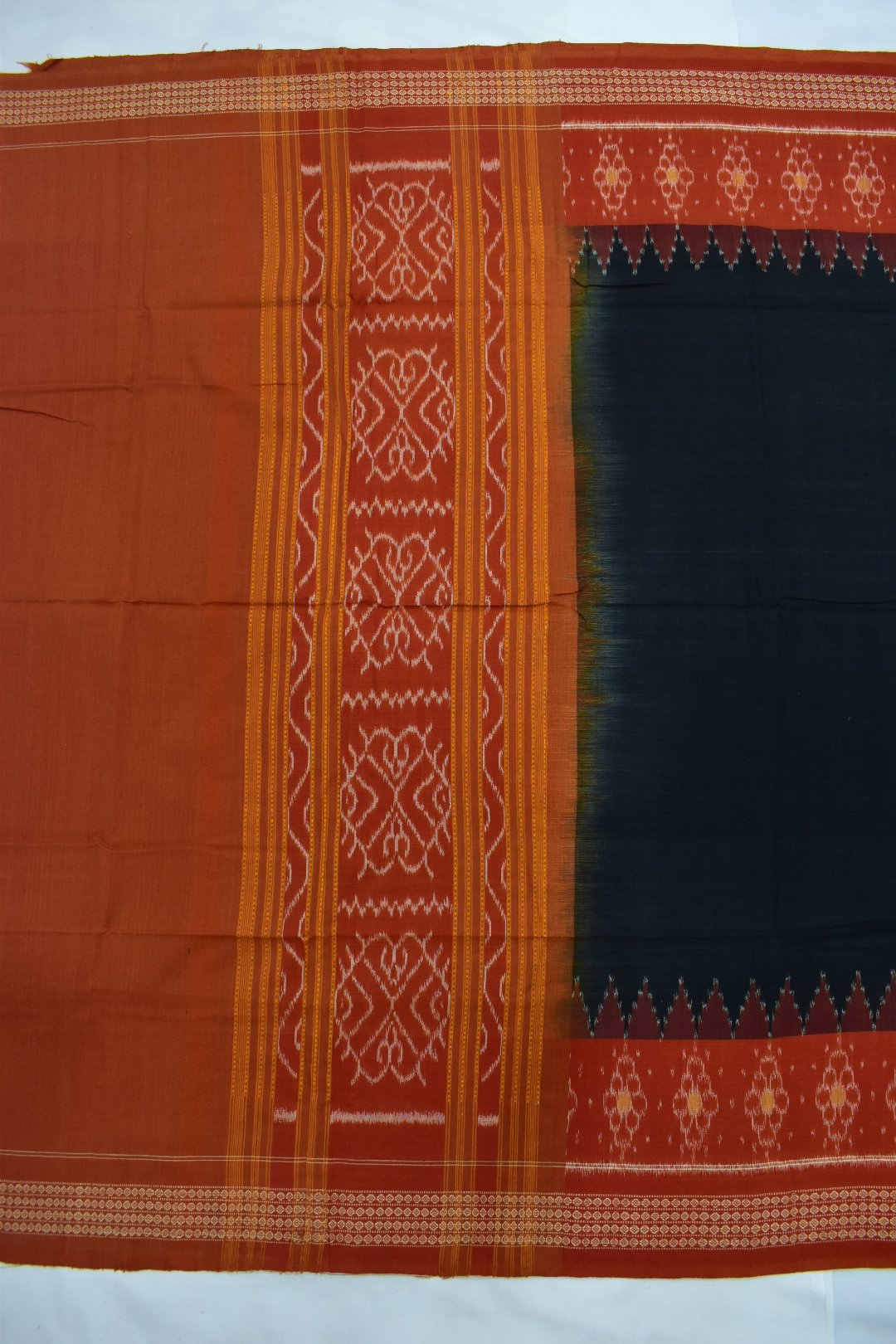 Black Colour Sambalpuri Handloom Cotton Dupatta - Image 2