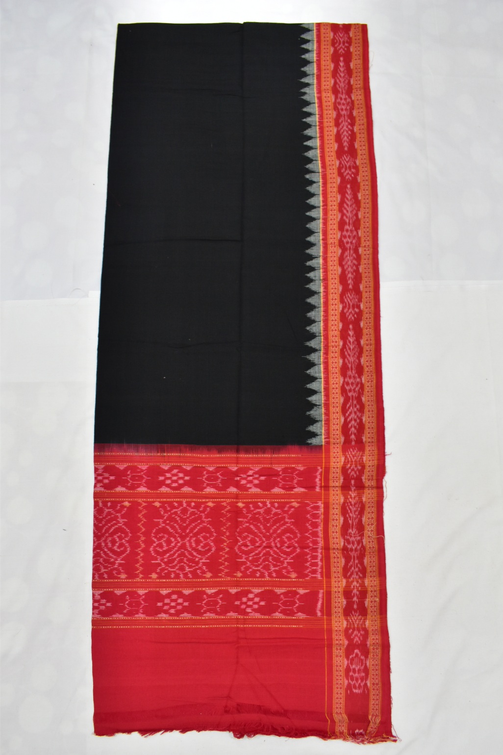 Black Colour Sambalpuri Handloom Cotton Dupatta - Sambalpuri Handloom Item