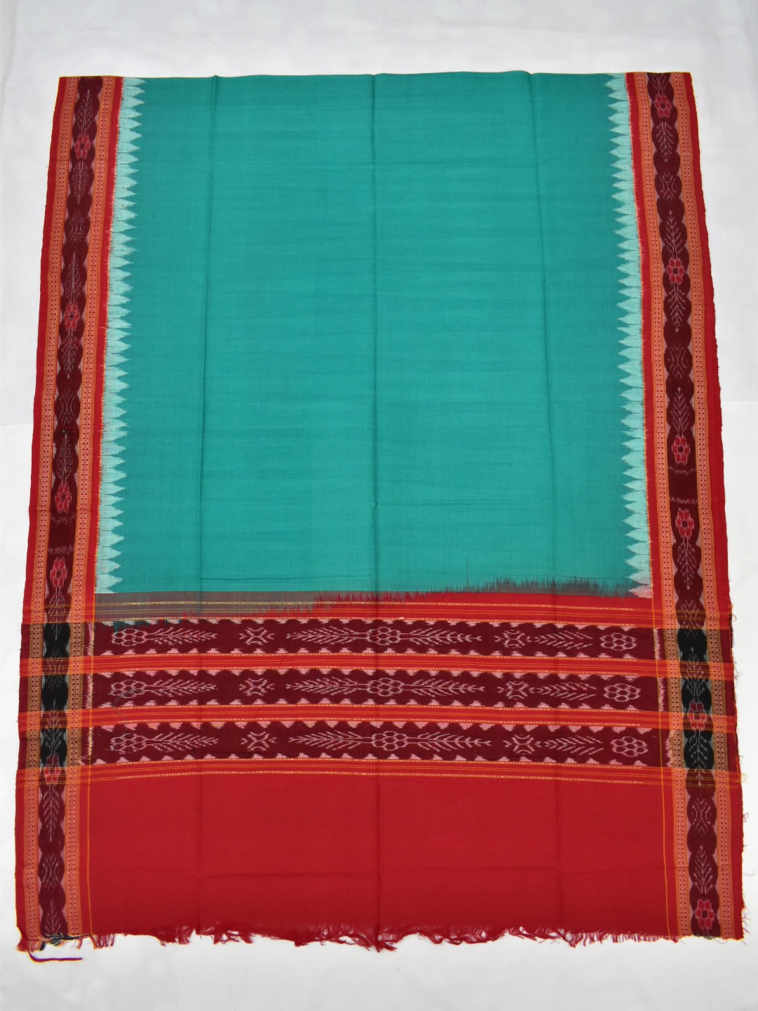 LiteGreen Colour Sambalpuri Handloom Cotton Dupatta
