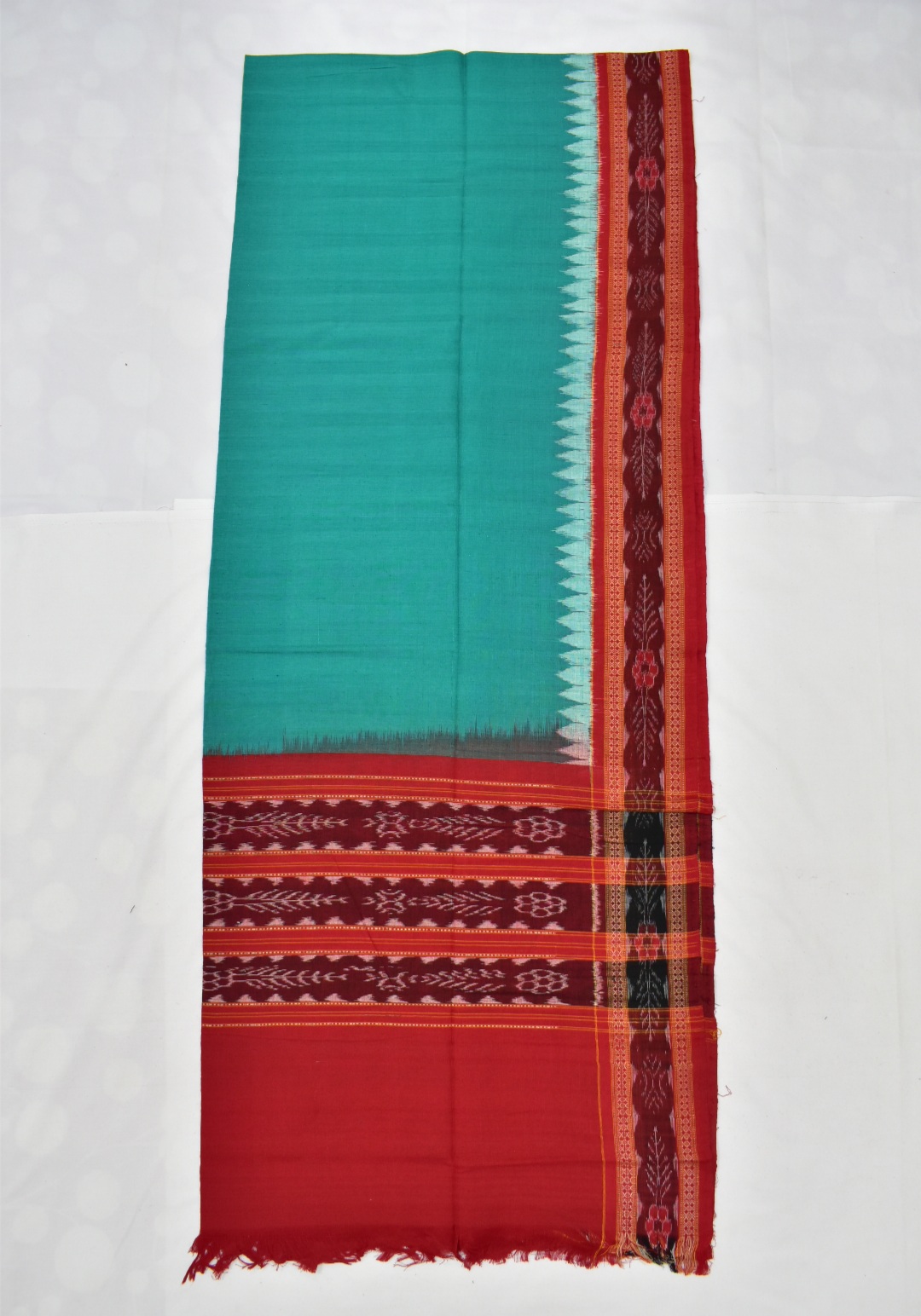 LiteGreen Colour Sambalpuri Handloom Cotton Dupatta - Image 4