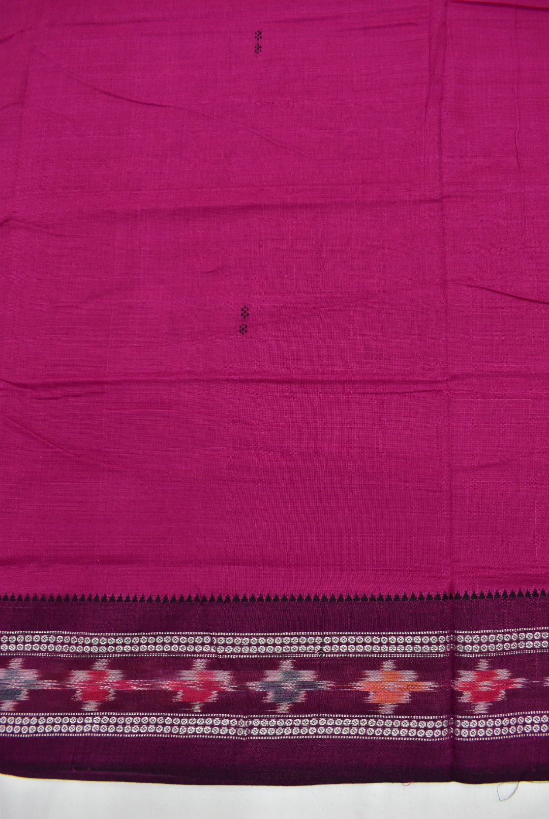 Rani Colour Sambalpuri Handloom Cotton Saree - Image 4